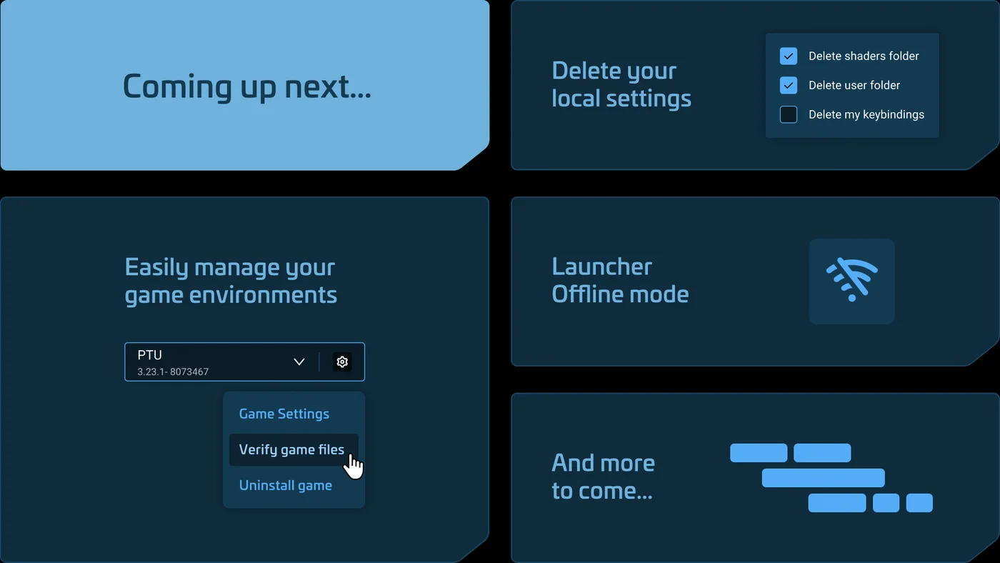 Launcher settings for environments and file verification